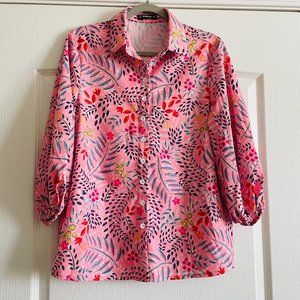 Sheilay Womens Floral Print Casual Shirt Size M like new
